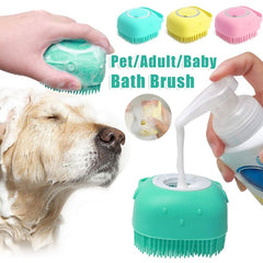 "Silicone Dog Bath Massage Gloves"